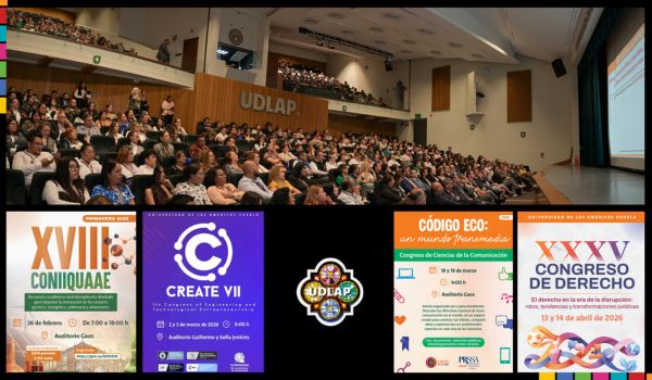 Inicio de la Temporada de Congresos 2026 en la Universidad de las Américas Puebla, con participación de estudiantes y especialistas nacionales e internacionales en actividades académicas.